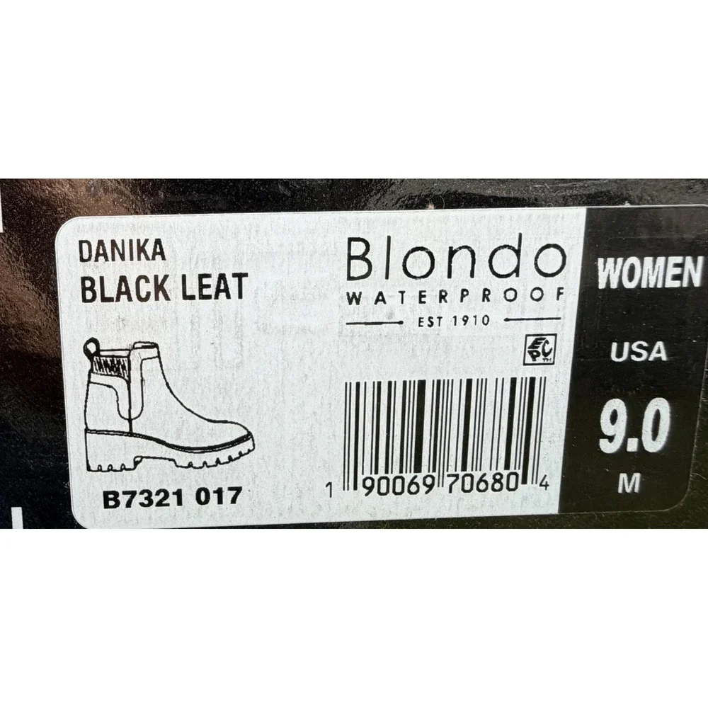 Blondo Danika Waterproof Chelsea Ankle Boots Women's US 9 Black Leather NWB